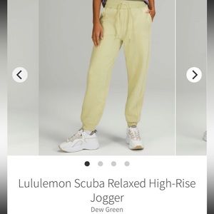 Lululemon relaxed scuba HR joggers dew green sz2